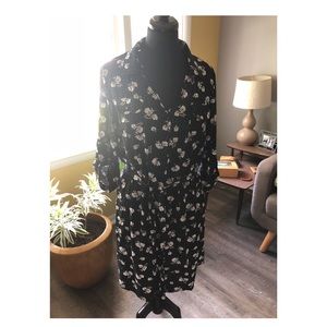 XL Black and White Polyester Dress